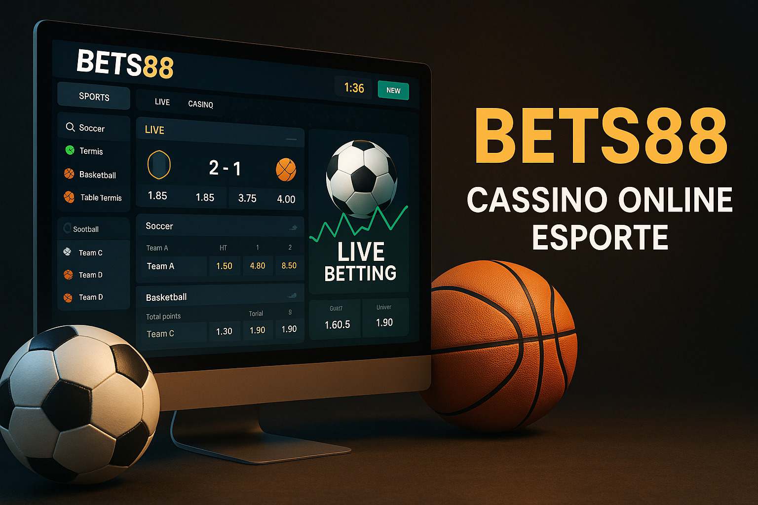 Apostas esportivas no cassino online BETS88